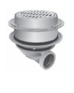 Smith 2248 Deep Body Heavy Duty Floor Drain with 12" Top with Tractor Grate and Suspended Slotted Sediment Bucket