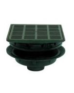 Josam 37900 Floor Drain - Cast Iron 14" Square Packing House Type with Ductile Iron Grate
