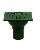 Josam 39960 Floor Drain - Cast Iron Square Top with Hinged Grate - Inside Caulk Outlet
