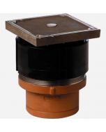 Smith 4164S Finished Floor Cleanouts - Spigot with ABS Taper Thread Plug - Adjustable Square Top with Tile Recess