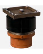 Smith 4201S Finished Floor Cleanout - Spigot with BRZ Gasket Seal Plug - Adjustable Square Top with Terrazo Recess